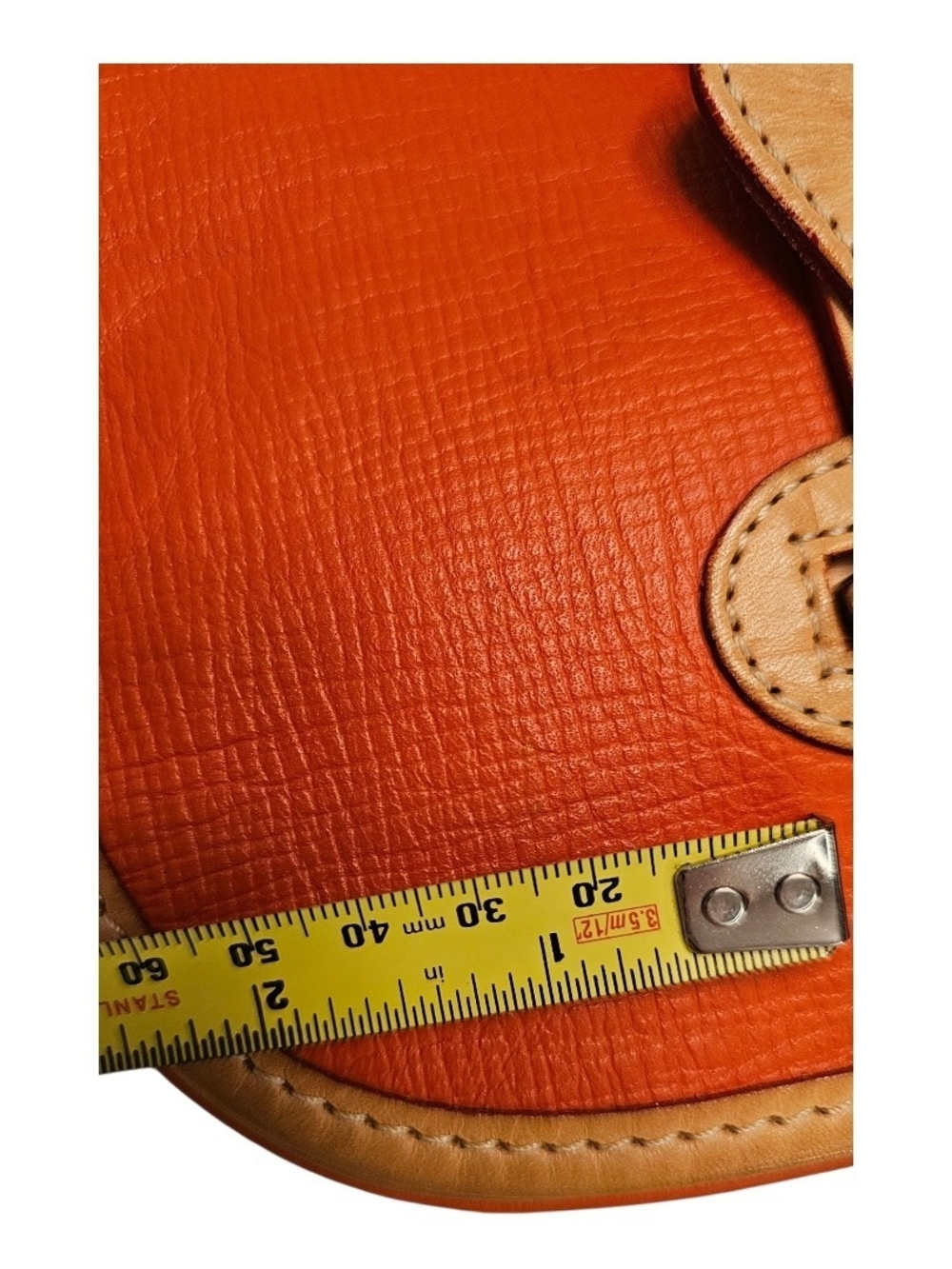 Vintage Dooney & Bourke Orange All Weather Leather Crossbody Bag AWL Equestrian - Picture 12 of 13